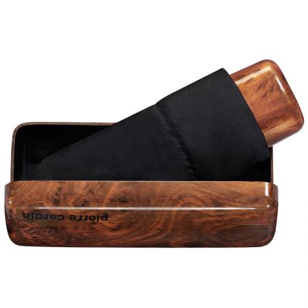 H83702: Umbrella PIERRE CARDIN - Noire wood small