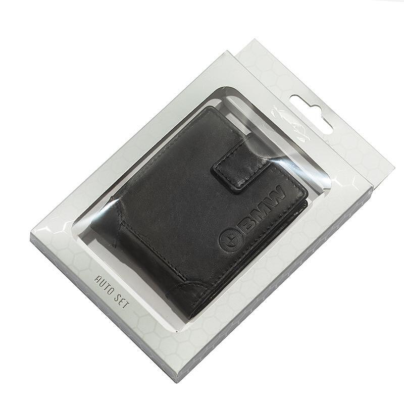 AS4002BL: Мъжки черен портфейл Auto Set с лого на BMW