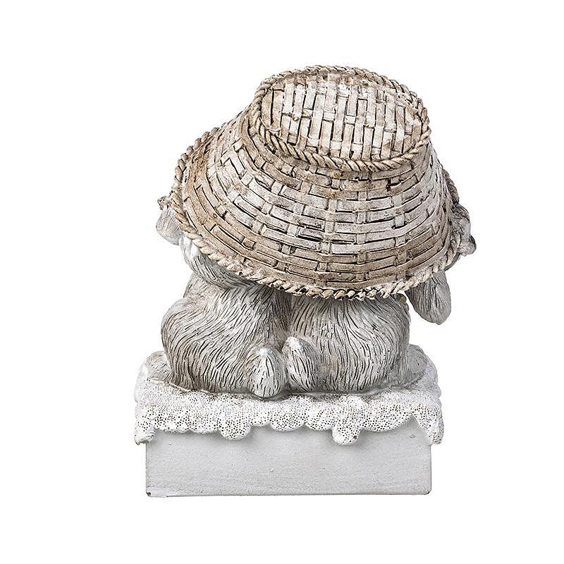 KN077: Коледна статуетка зайчета с надпис ,,Да бъдем заедно е най-хубавият подарък,,