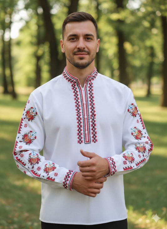 Мъжка тракийска риза - бродирана