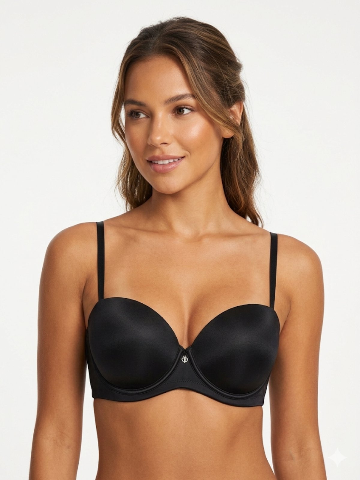 01027 Super Push Up Сутиен Бриджитка Lormar Extra Double- Черен