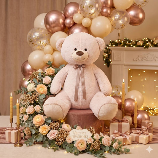 090128 Плюшено мече – изцяло изработено в България.