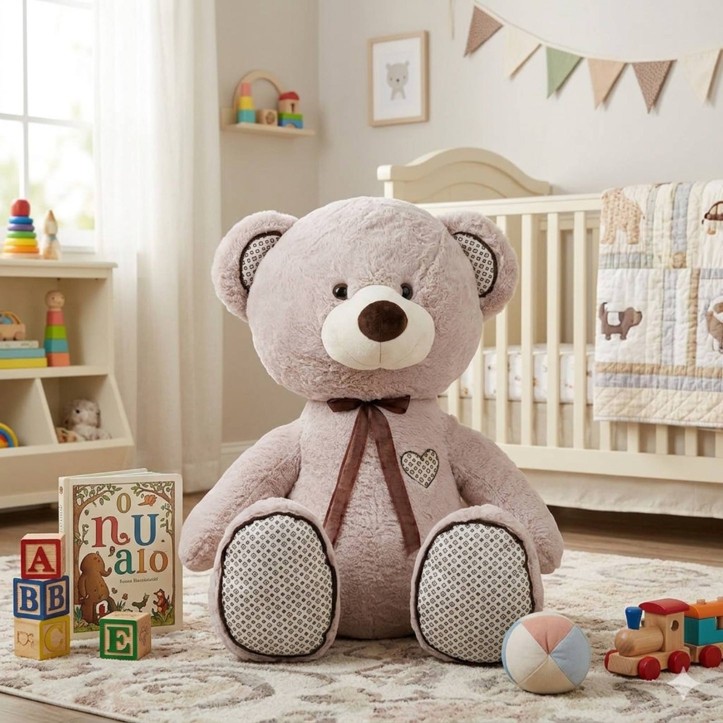 0070129 Мечок 120 см с глитер на лапите и ушите с БЕЗПЛАТНА ДОСТАВКА.