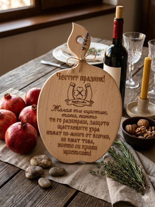 241090 Дървена дъска "Честит празник"