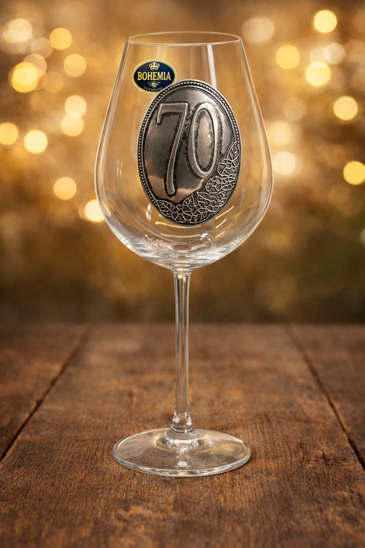 00070 Подарък за 70 годишен юбилей - Чаша за вино