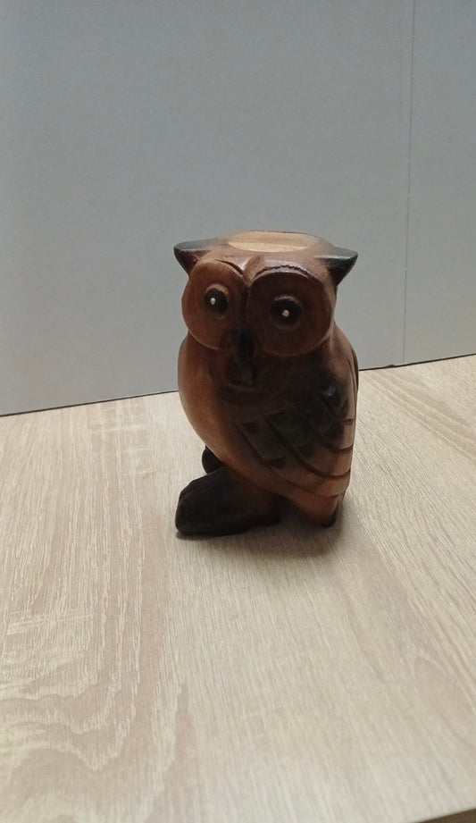 7756322 Дървен сувенир бухал със звук