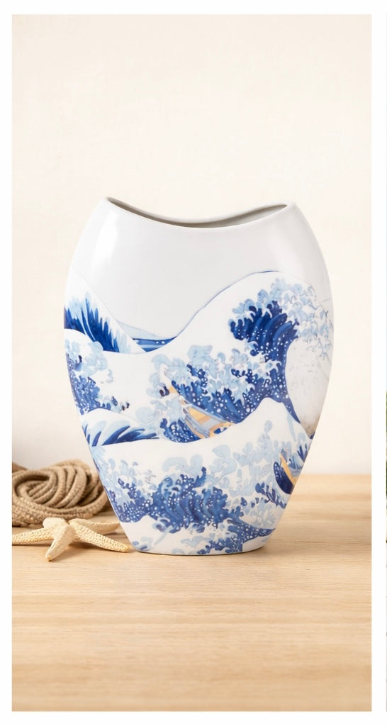 71032813 Ваза от серията Голямата вълна край Канагава 25см