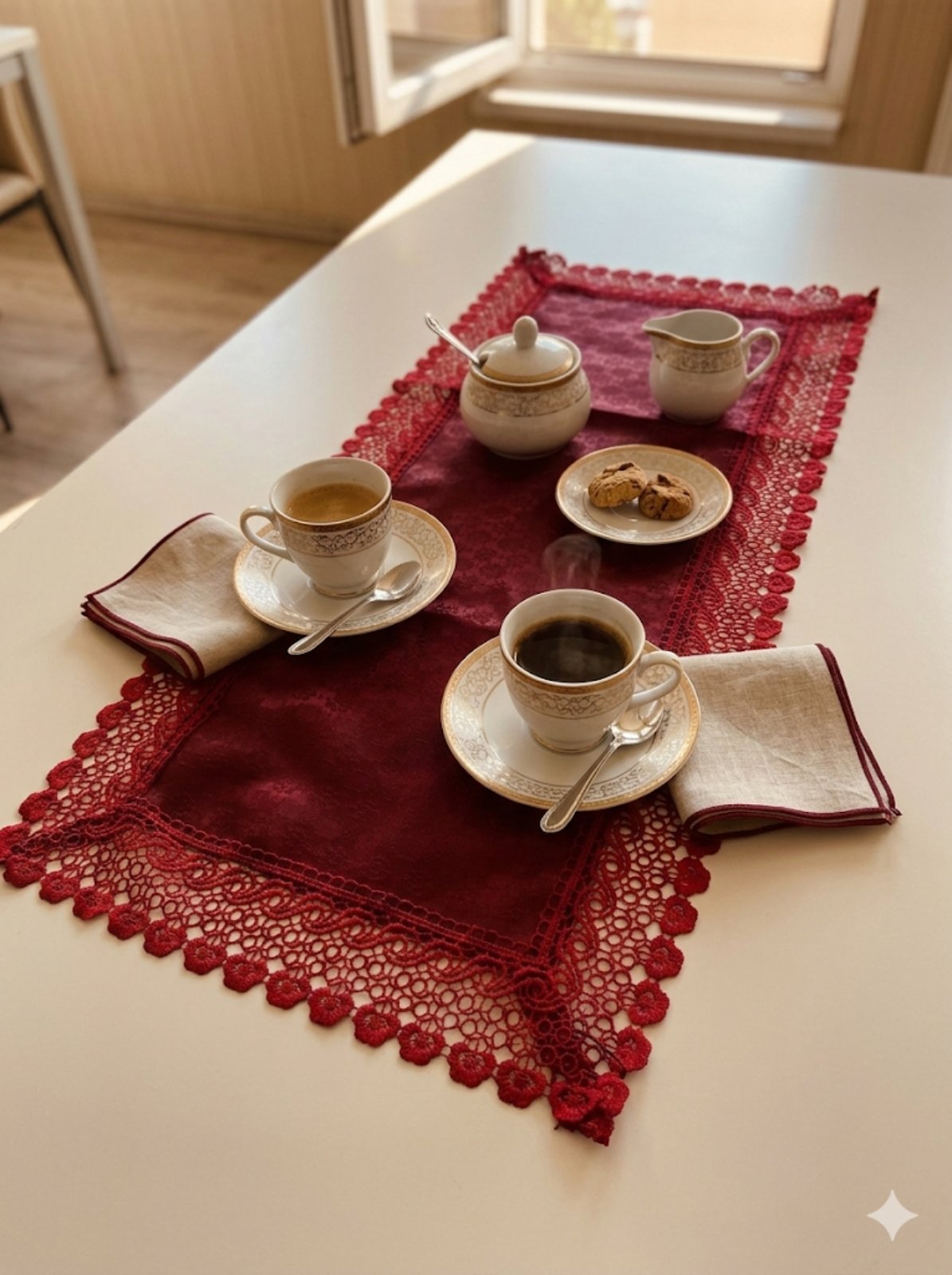 3265 Луксозни покривки, карета, тишлайфери, покривки. 40/80