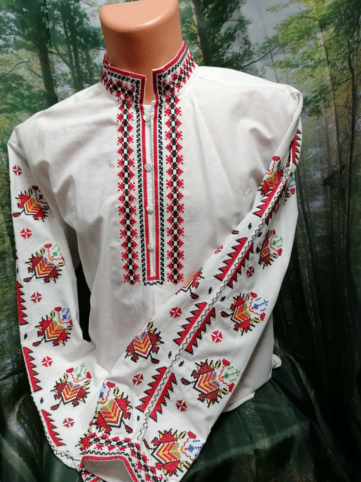 Мъжка тракийска риза - бродирана