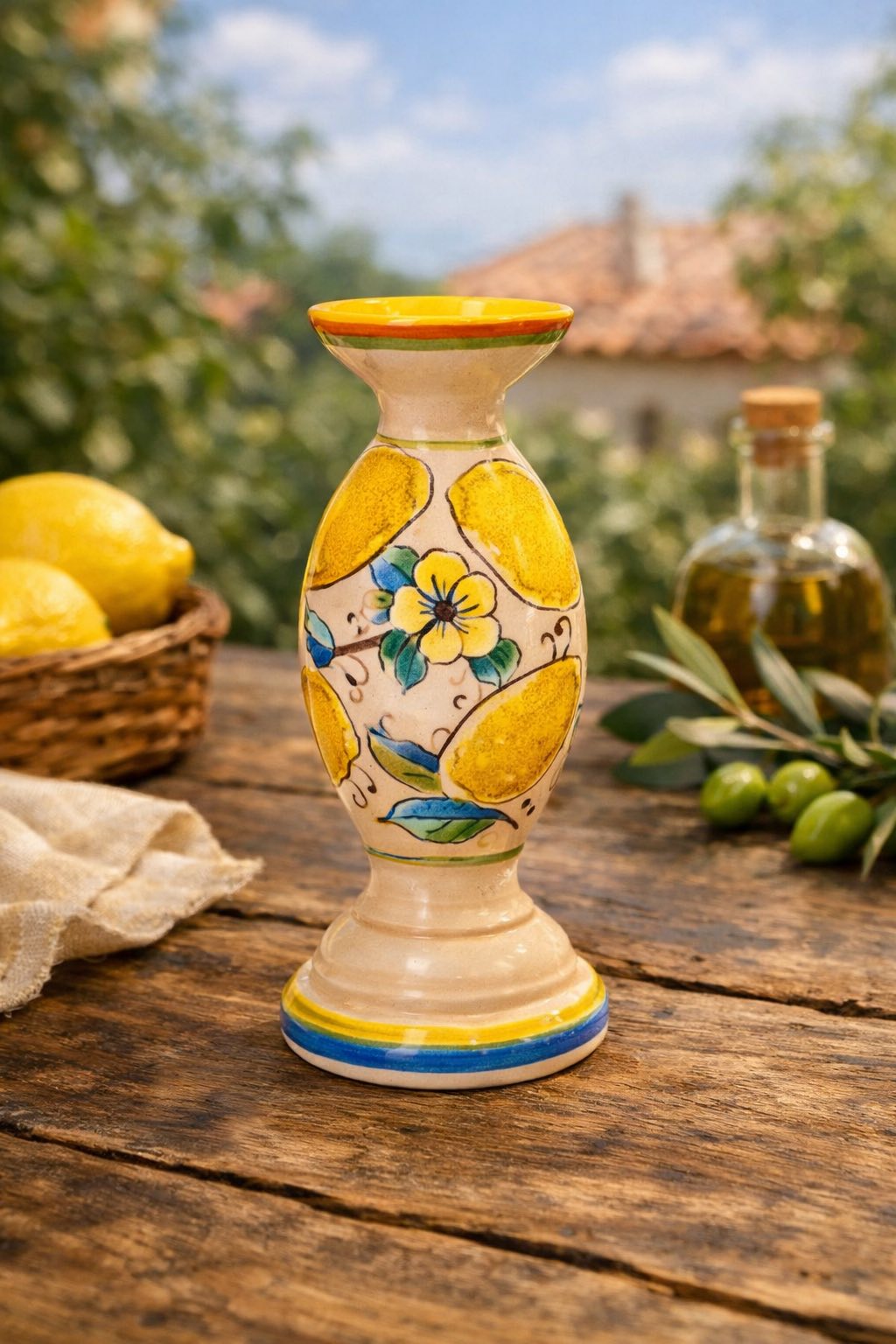 7-819-00181: Керамичен свещник „Лимони“