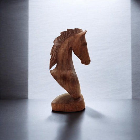 7101113 Дървена конска глава-дърворезба Н30 см.