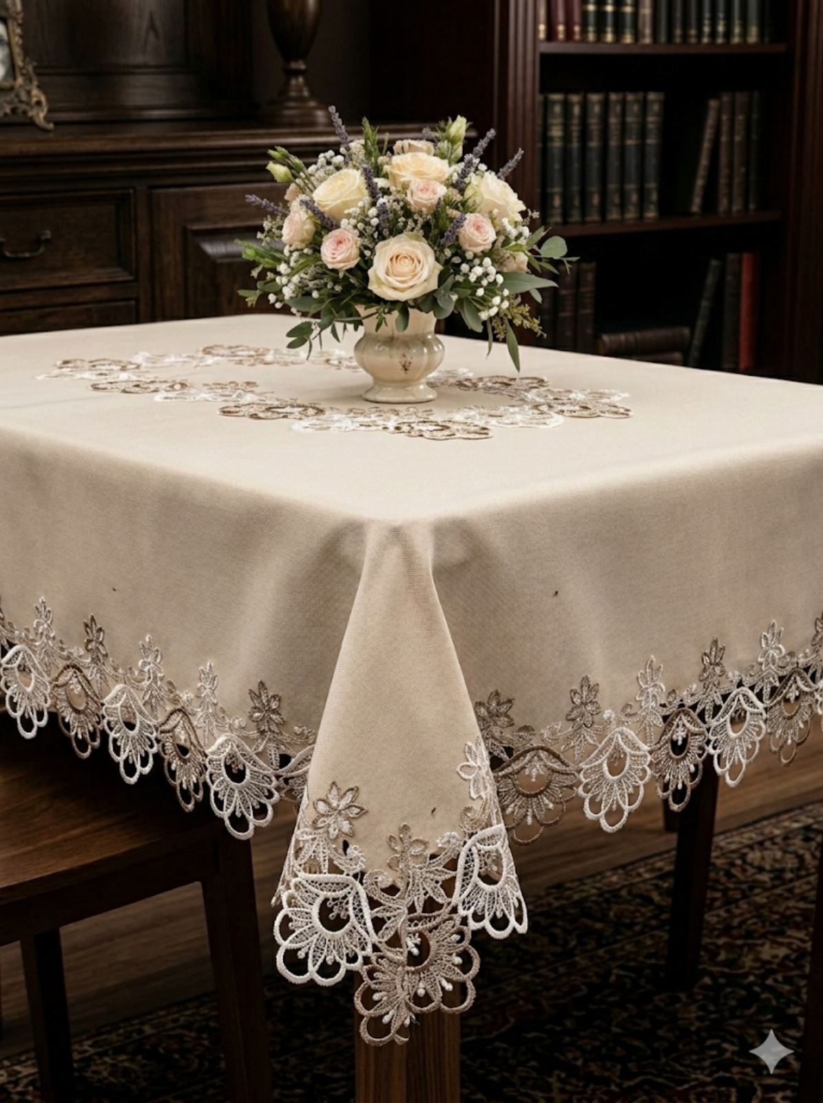 6384 Луксозна покривка за маса 130/180 Празнична покривка за маса.