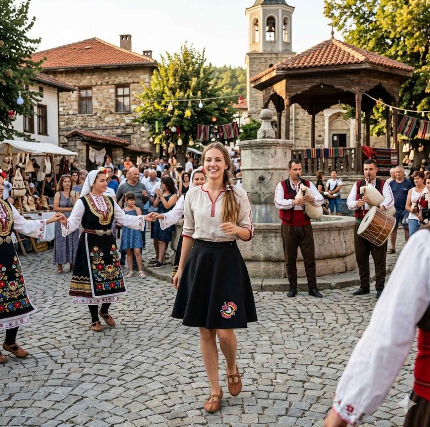 Пола прегърни ме за народни танци. Пола за репетиция с бродирана шевица.