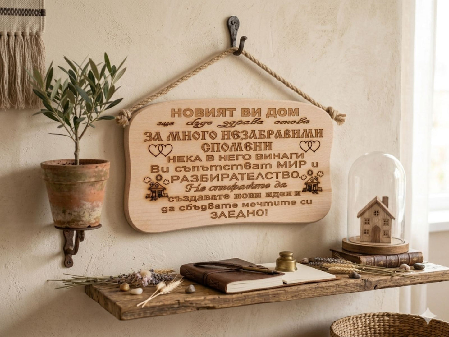 241044В Дървена табела. Новият ви дом ще бъде.........