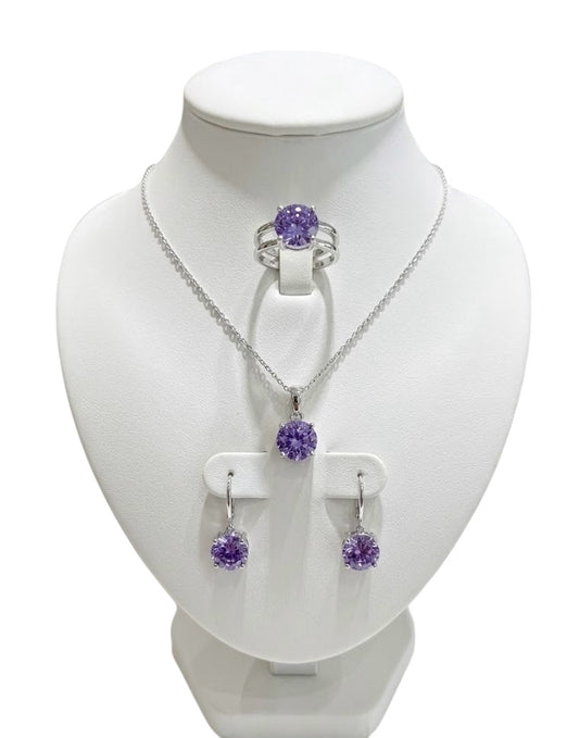 K 1935 /391 Сребърни бижута с камък лавандула. Сребро с камък лавандула