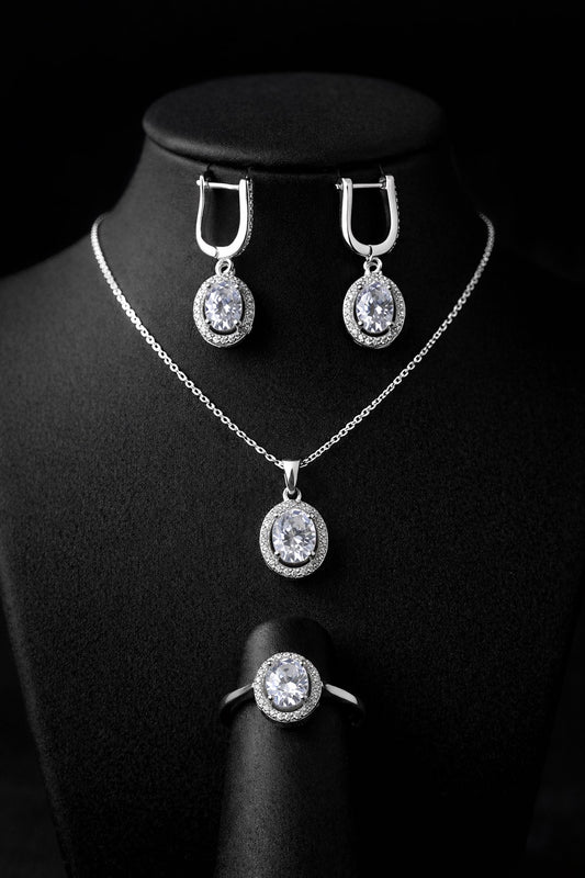 K 3058 /451 Сребърни бижута с циркони. Сребро с циркон.