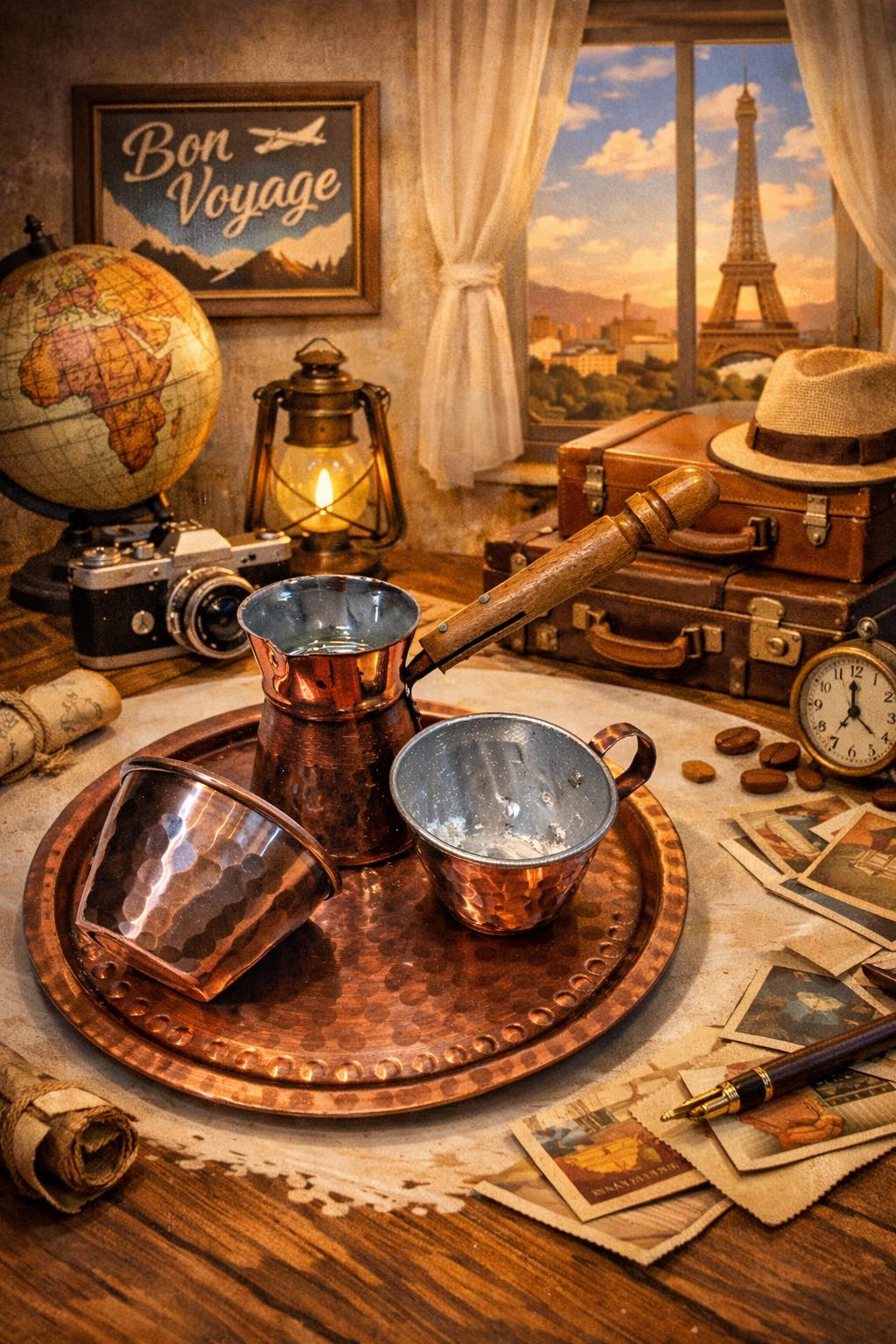 Меден сервиз за турско кафе- 2 кафета