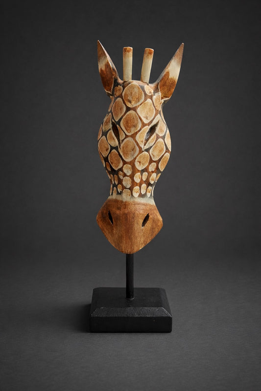 7102432 Дървена маска на жираф Н40