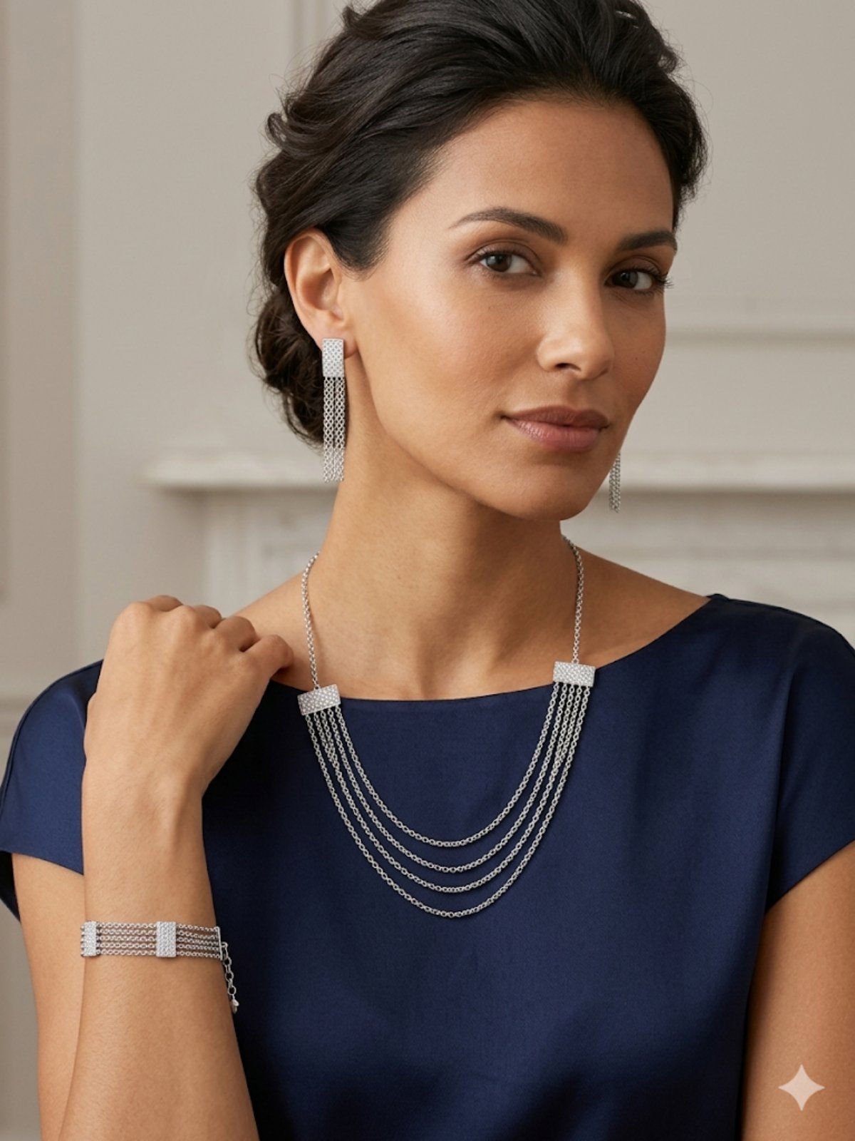 8000120 Сребърна бижутерия от България.