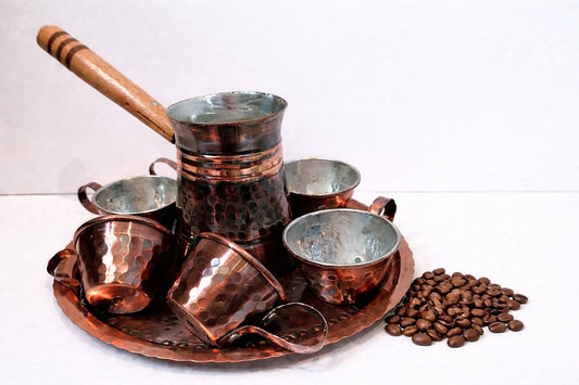 Copper Turkish coffee set