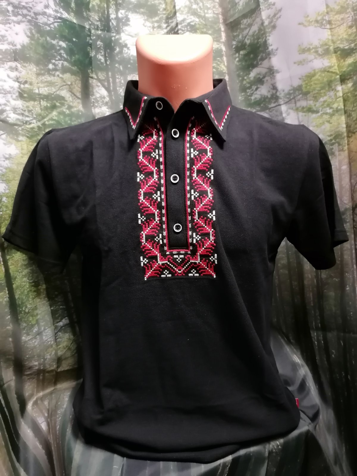 Men's blouse with Shopska embroidery - embroidered