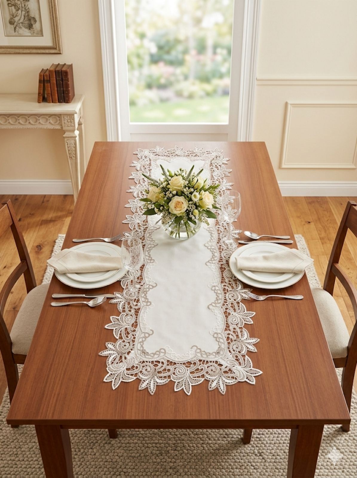 8343 Луксозна покривка - каре - тишлайфер за маса 40/80