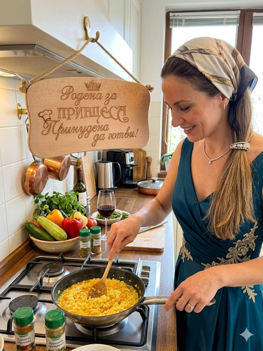 241044 Дървена табела. Родена за принцеса. Принудена да .........