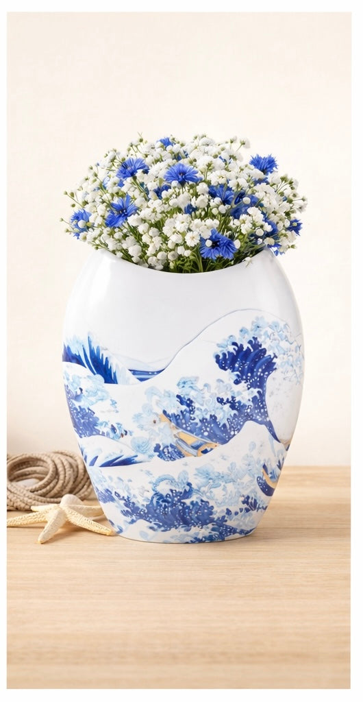 71032813 Ваза от серията Голямата вълна край Канагава 25см