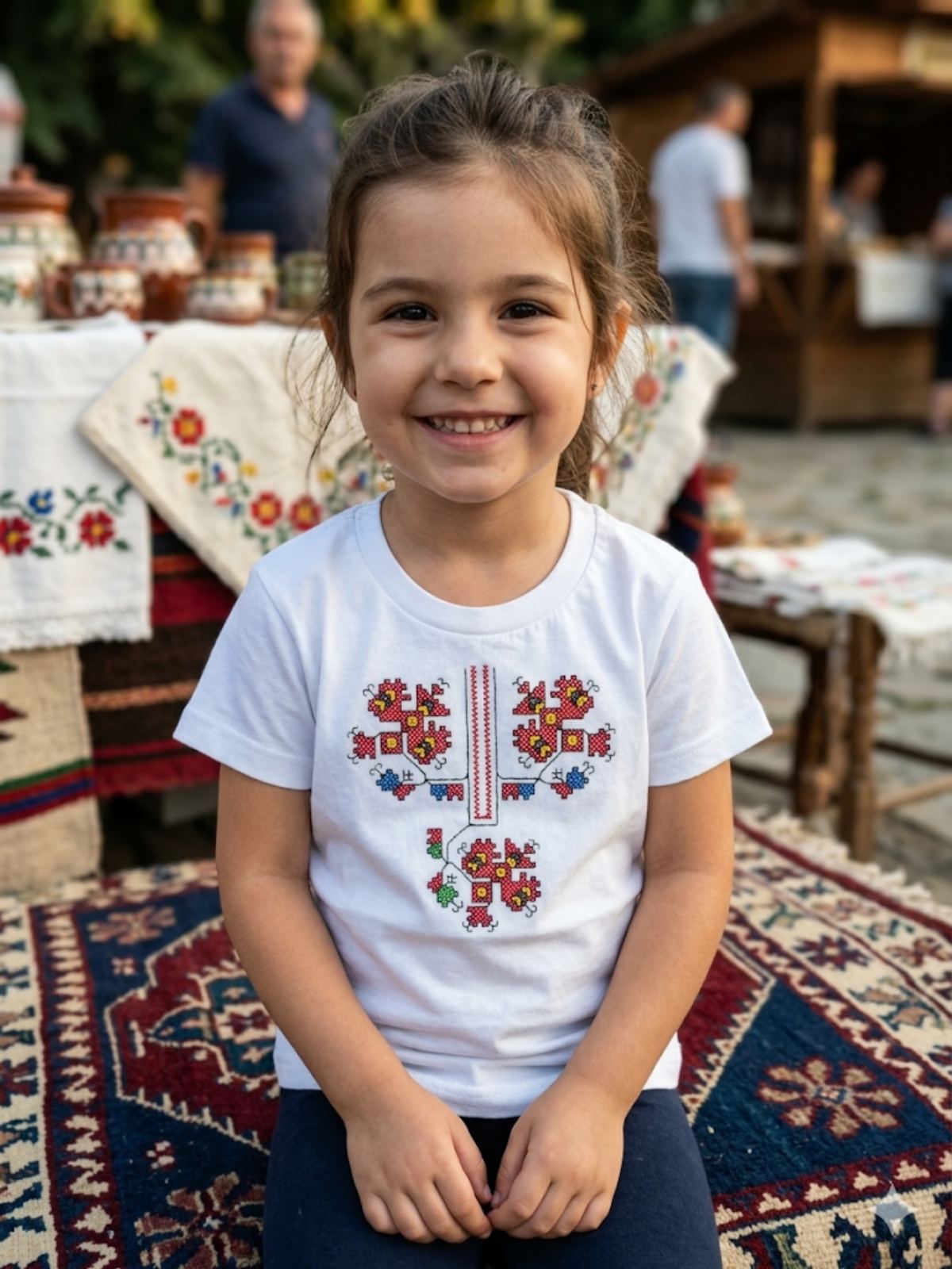 Children's ethnic t-shirt - white
