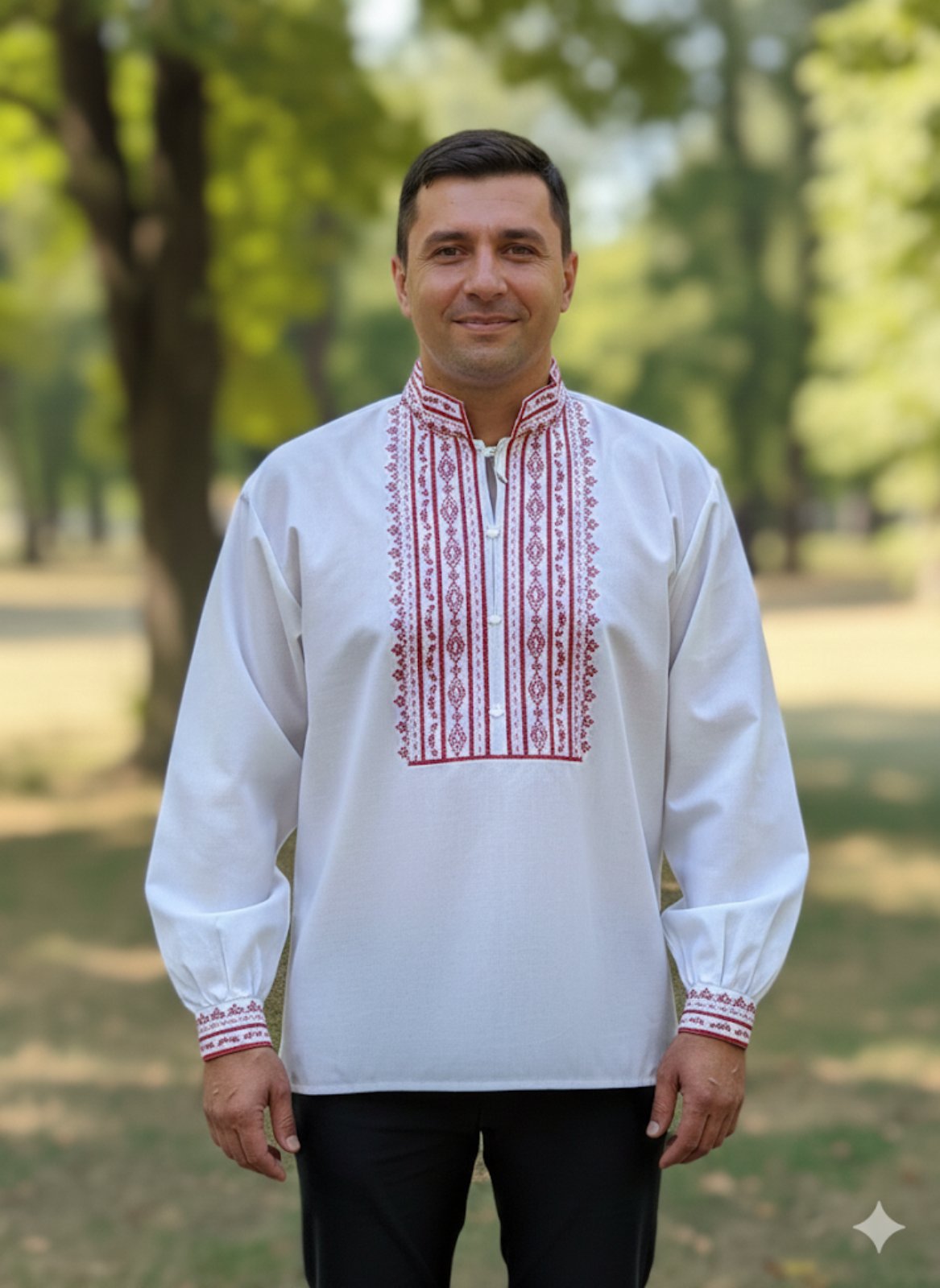 Мъжка родопска риза - бродирана