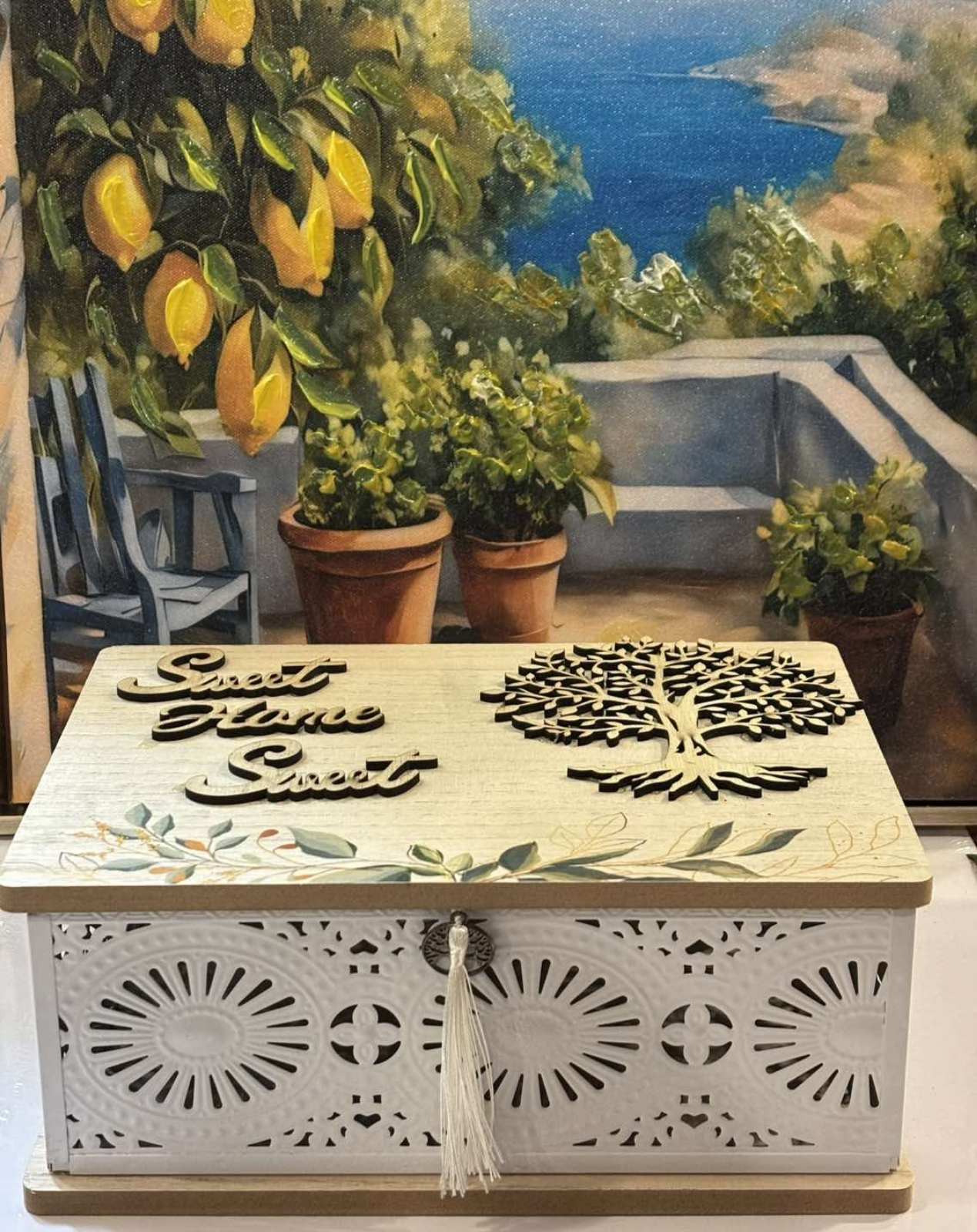 07653 Елегантна дървена кутия -за съхранение