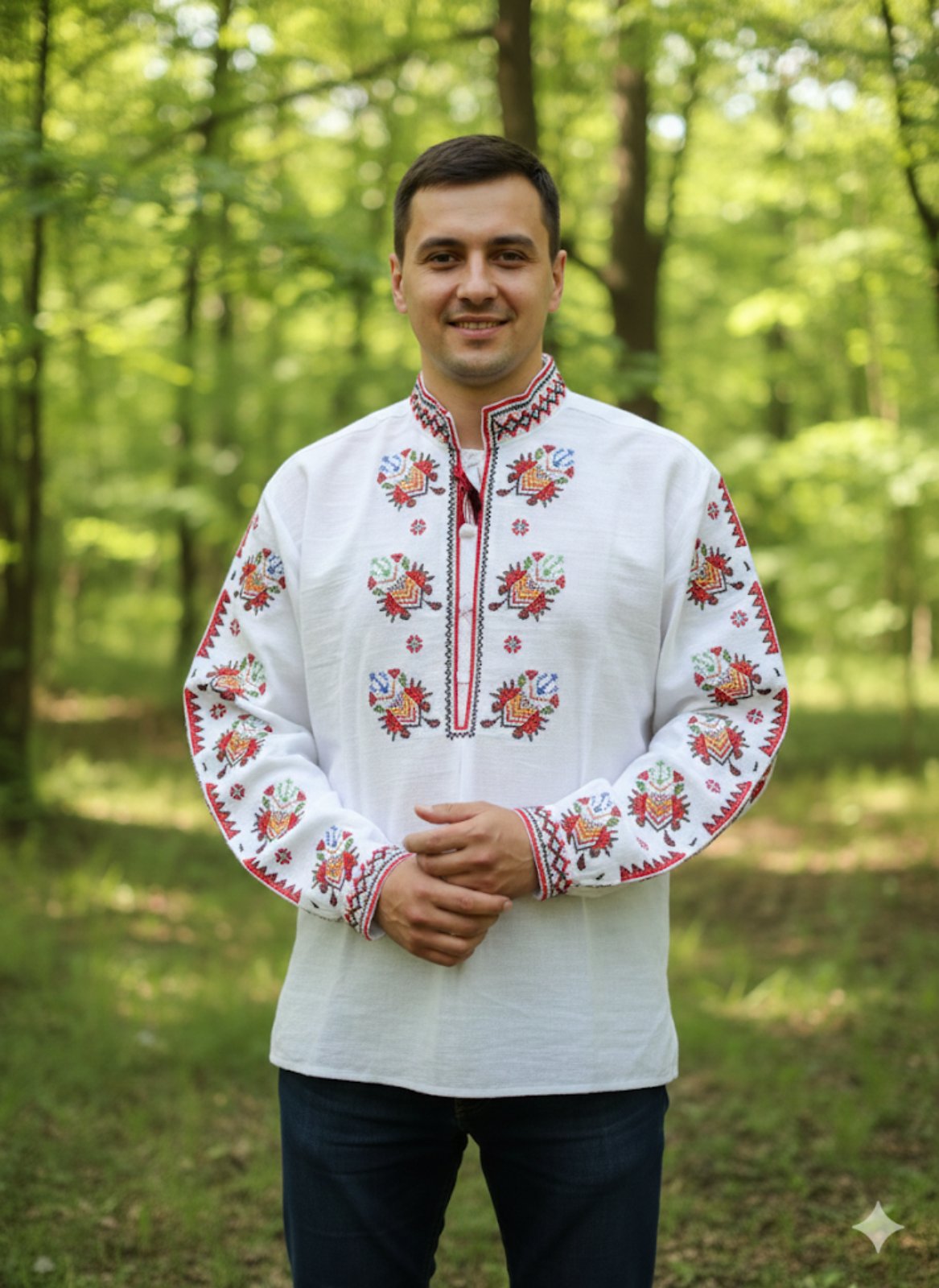 Мъжка тракийска риза - бродирана