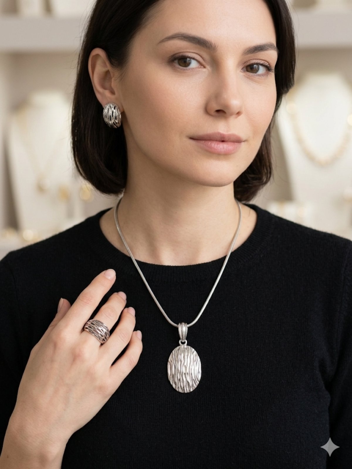 К 1804 Сребърна бижутерия с проба 92.5%.