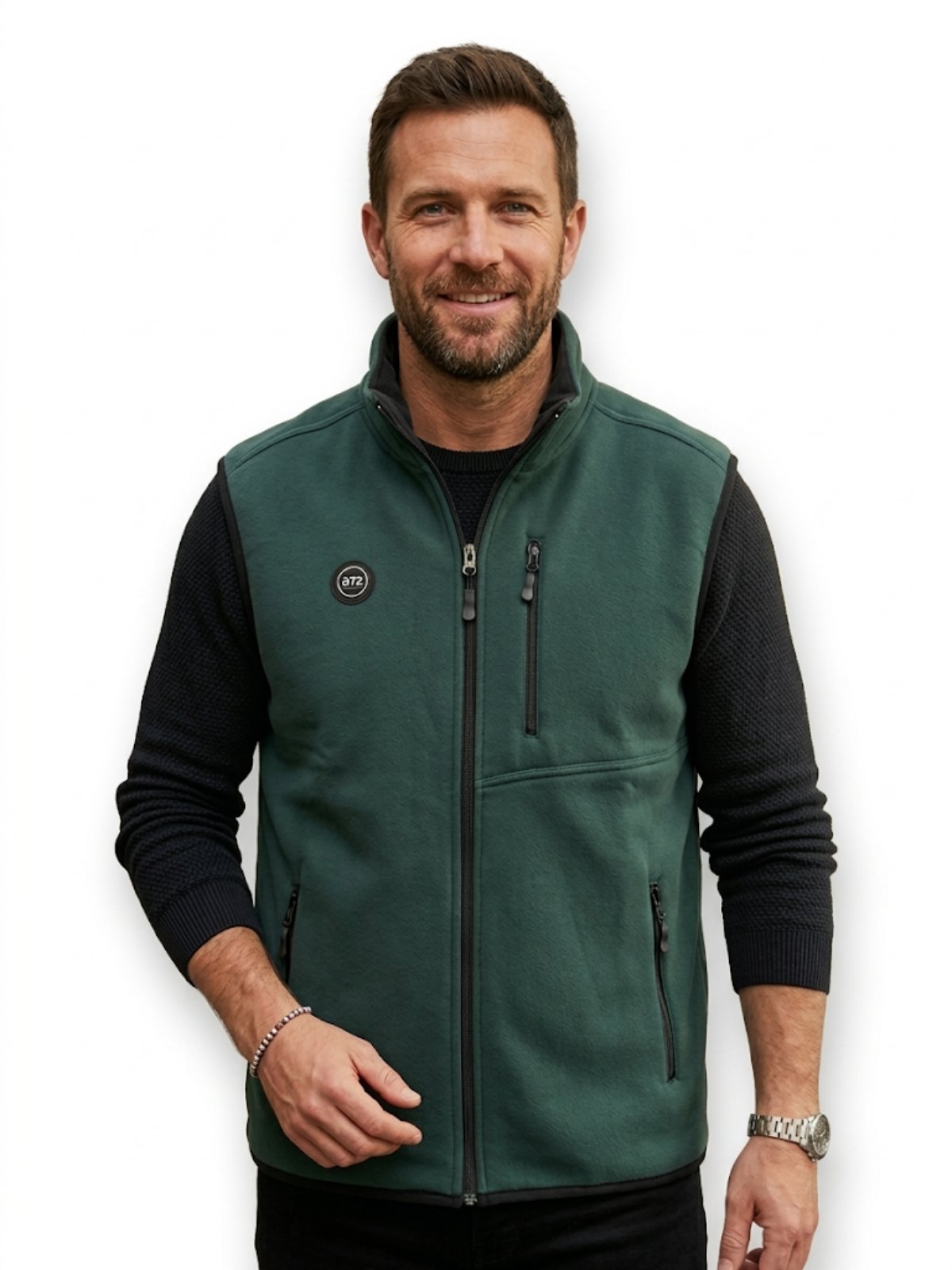 1010 Мъжки елек/грейка  – тъмно син, поларен с яка и стилна визия