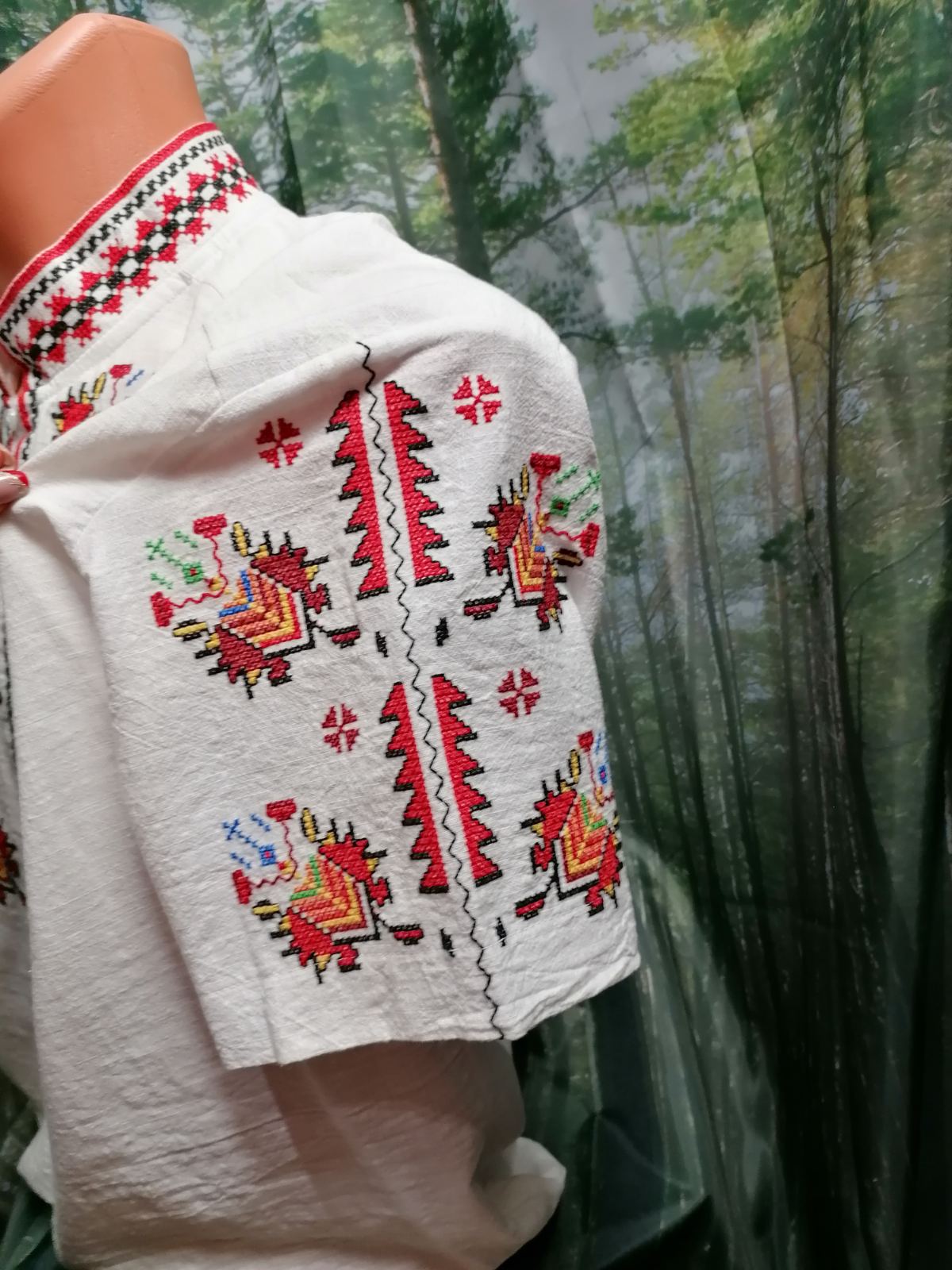 Men's Thracian short-sleeved shirt - embroidered