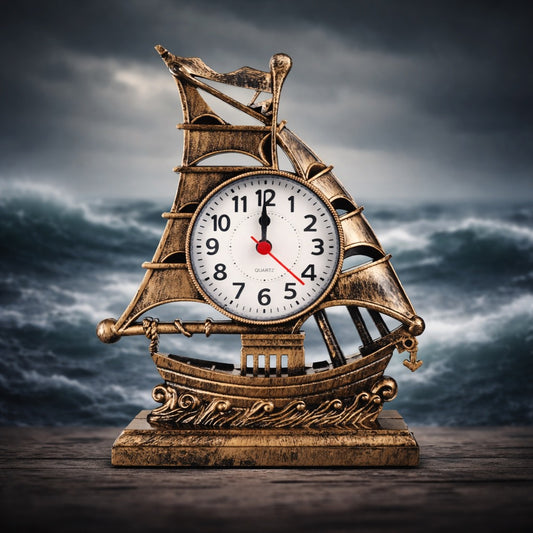 72020159 Настолен часовник кораб в бурно море