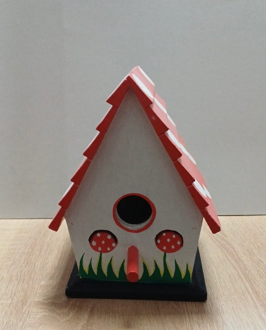 7103622 Дървена къща за птички-цветна