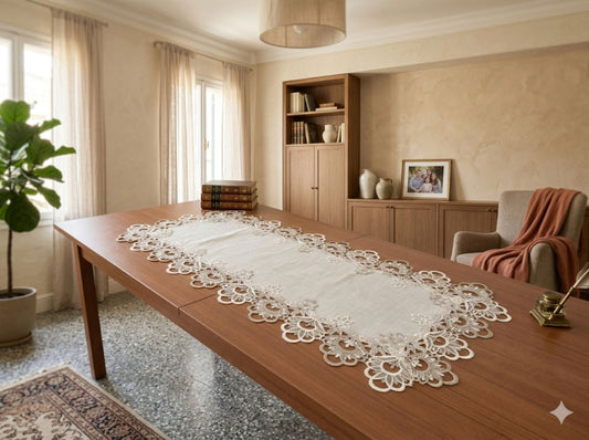 6384 Луксозна покривка- каре -тишлайфер за маса 40/85