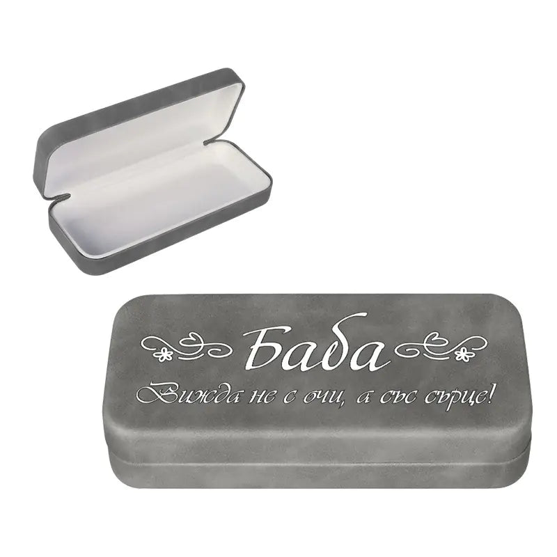 102602  Твърд калъф за очила "Баба" /кожа/