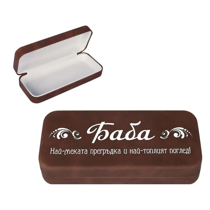 102602-2 Твърд калъф за очила "Баба" /кожа/