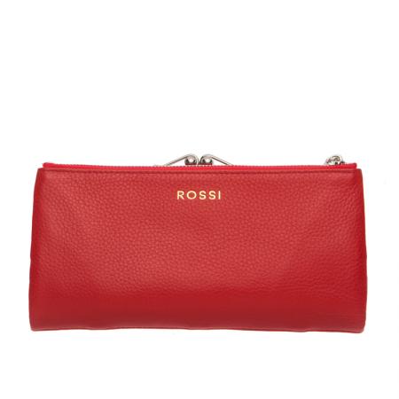 RSC1131S: Дамско портмоне цвят Наситено червено със сребърен обков - ROSSI