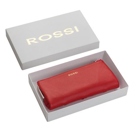 RSC1131S: Дамско портмоне цвят Наситено червено със сребърен обков - ROSSI
