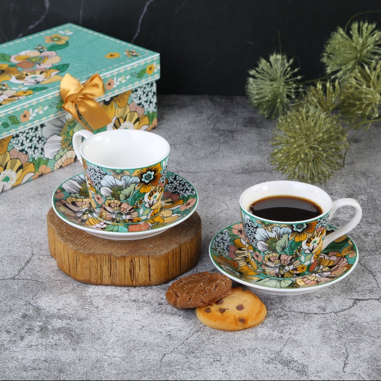 79035006 Set of two cups with saucers - Floral Breeze 100ml