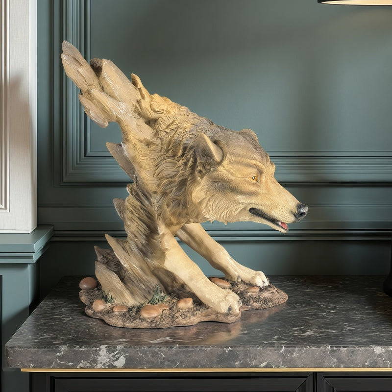 81027237 : Decorative wolf statuette 