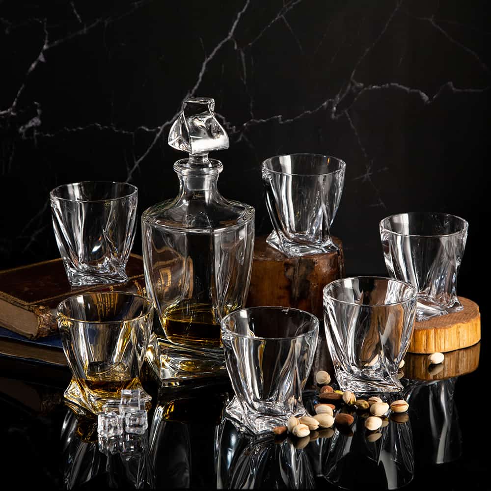 85019765 : Set of 6 whiskey glasses with decanter - Quadro 