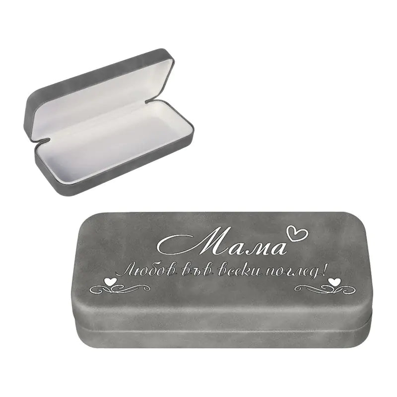 102600-2 Hard case for glasses "Mom" /leather/