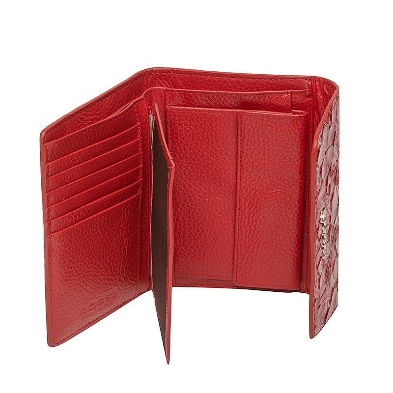 RSC3520: Дамско червено портмоне с цветя ROSSI