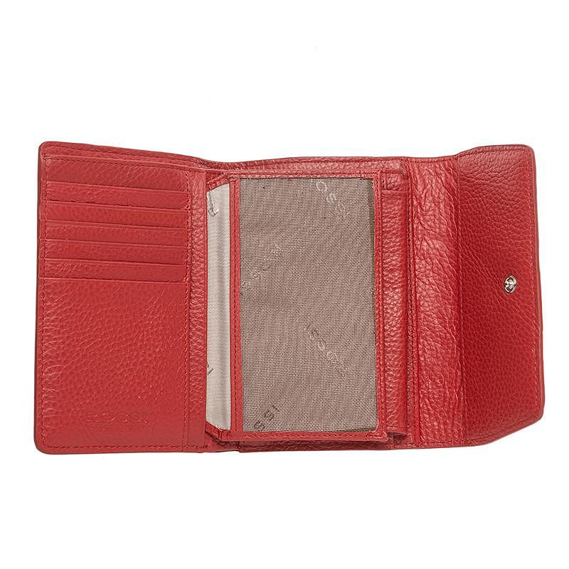 RSC3520: Дамско червено портмоне с цветя ROSSI