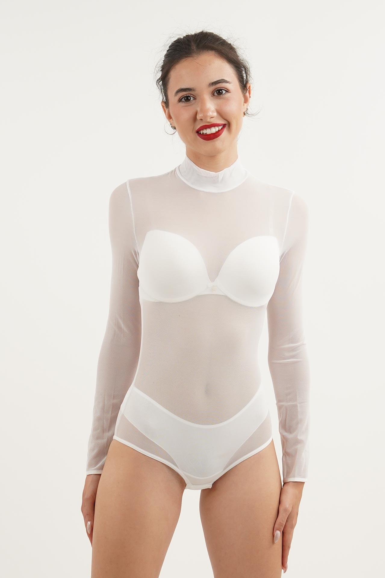 10BB Women's long-sleeved seal bodysuit with bikini top