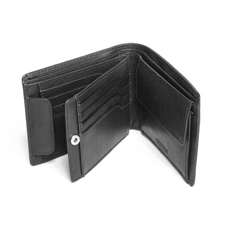 SFT0302: Men's black wallet SILVER FLAME - Buffalo collection